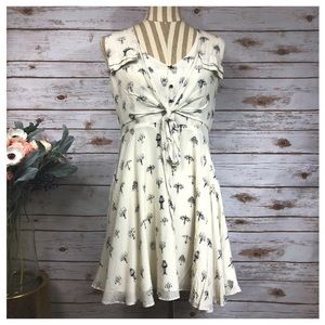 Line & Dot Chandelier Print Vintage Style Dress